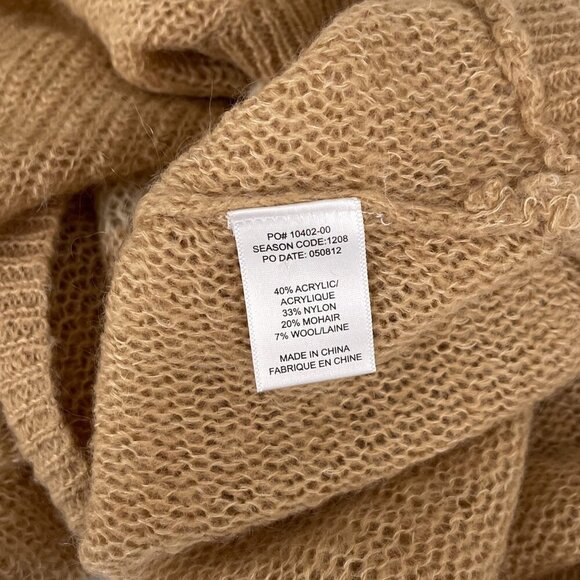 Splendid Colorblock Loose Fit‎ Knit Cowl Neck Tunic Sweater Cream Tan Women L - Picture 7 of 11